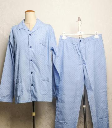 men's light blue dots pyjama set