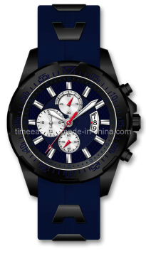 Fashion Chrono Sub Dial Comfortable Silicone Sport Wrist Watch (TE2356)