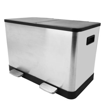 Recycle Stainless Steel Kitchen 2 Compartment Trash Bin