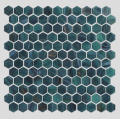 Hexagonal glass mosaic for bathroom decoration