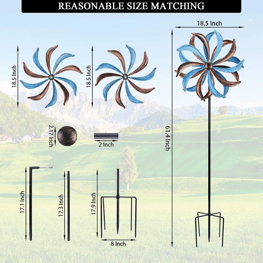 Windmill logam patung angin kinetik premium