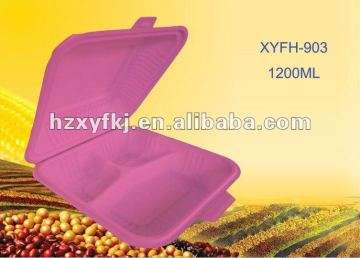 disposable hinged containers with 3 compartment