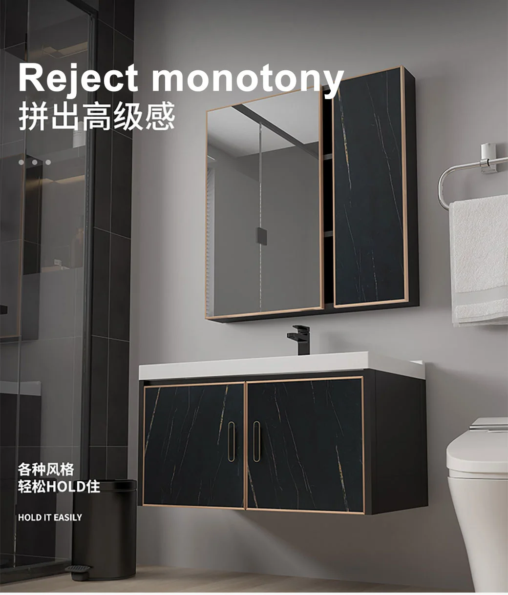 New Thickened Honeycomb Space Aluminum Bathroomcabinet Integrated Ceramicbasin Modern Minimalist Wash Basin Bathroom Cabinet