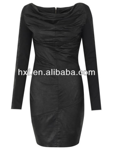 lambskin leather dress