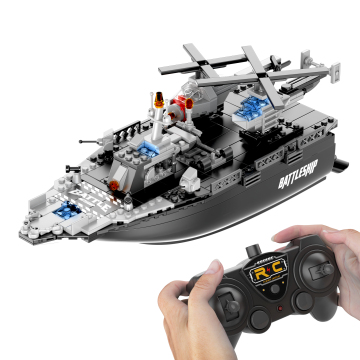 Flytec V605 DIY RC Battle Ship: A 20KM/H Speed Rescue Boat with 2.4Ghz Remote Control and BricksToy