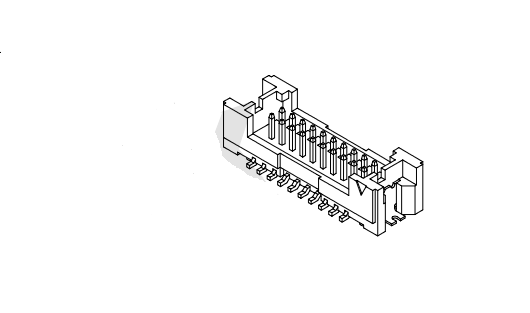 1.25 मिमी पिच 180 ° एसएमटी दोहरी पंक्ति वेफर AW1252V-SF-2XNP