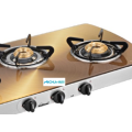 Crystal Gas Stove Metallic Gold Finish 3 Burners