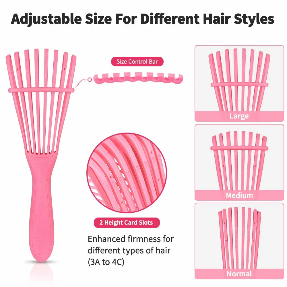 Hotsale Pink Color Detangler Brush for Afro Textured 3A to 4c Kinky Wavy Hair Brush