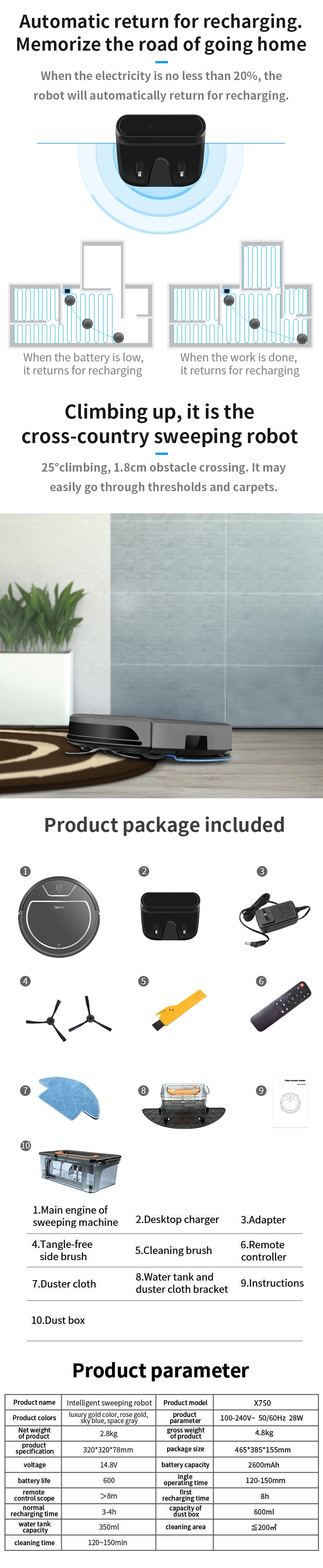 Household Intelligent Robot Vacuum Cleaner Mopping Robot