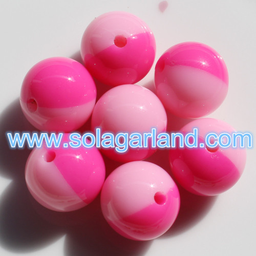 18.12.20.22/24/28 MM Acryl Round Spacer Two Tone Beads