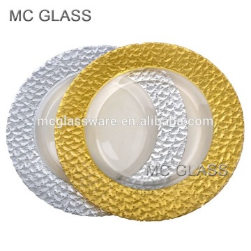 Silver gold decorative dinner glass chargers plates for wedding and events                        
                                                Quality Assured