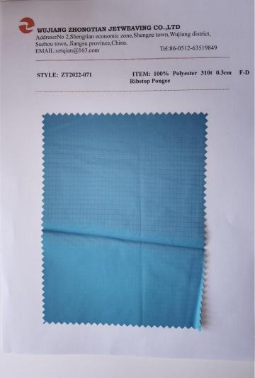 100% Polyester 310t 0.3cm F-D Ribstop Pongee