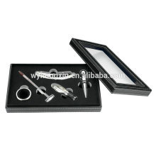 wine tool set with leather box