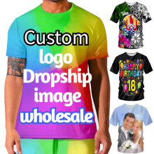 Custom Anime Patterned Unisex Men's T-Shirts from Chinese Manufacturers: Sublimation Printing