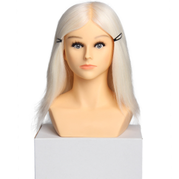 Hairdresser training head 100% real hair,manikin head with animal hair