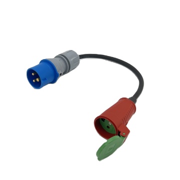 ZNPON GX01K-1 16A 250V Adapter: CEE Plug to Danish Socket with Lid