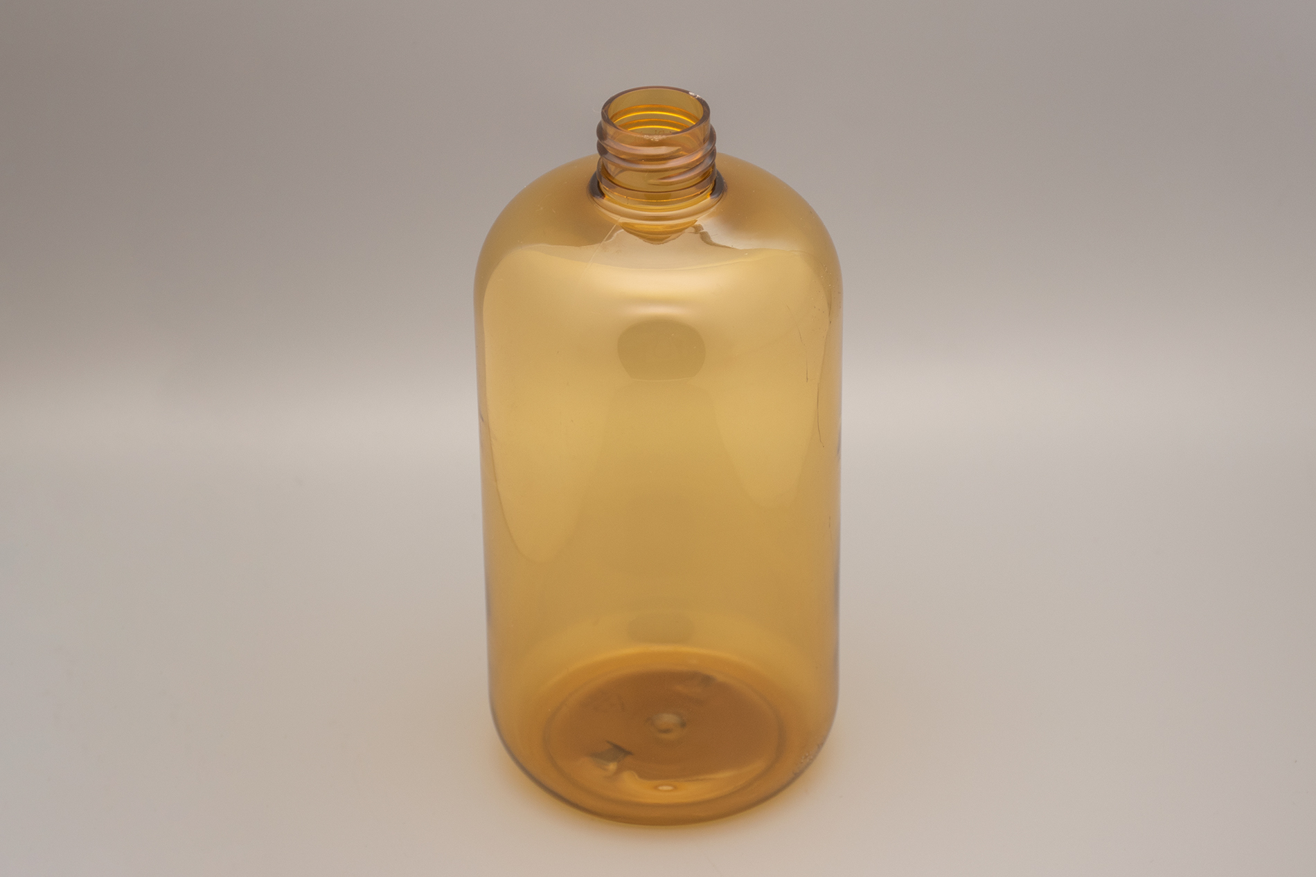 Garrafa PET redonda de Boston amarela clara de 500 ML com pescoço 24/410 500 ML Clear Yellow Boston Round PET Bottle With 24/410 Neck