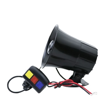 Black Plastic Three Button Police Siren Horn Speaker