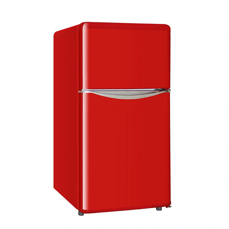 Smad 80L Portable Small Size Classic Double Door Retro Refrigerator