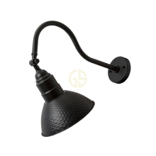 Hammered Shade Outdoor Gooseneck Light IP65 Waterproof RLM Fixture with PAR36 Lamp