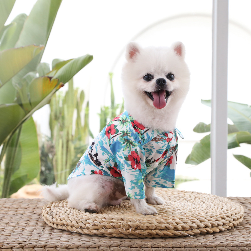 Wholesale  Dog Hawaiian Shirts Style Cotton and Linen Pet Big Dog Clothes Shirt Cat Shirt 5xl Grande