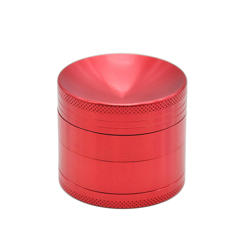 Aluminum Alloy 4 Piece Herb Grinder Weed Grinder Concave Top 50mm herb Crusher With Curved Diamond Teeth Custom Logo