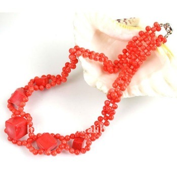 Pretty red coral necklace designs CN0013