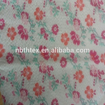customized beautiful printed cotton seersucker fabric plisse