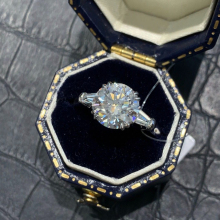 18K Gold Diamond Engagement Rings for Women: Real Diamond with Gold Band and CZ Diamond