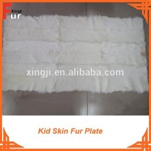 Very Good Quality natural white kid lamb fur plate