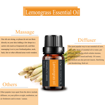 100% Natural Lemongrass Essential Oil for Skin Care