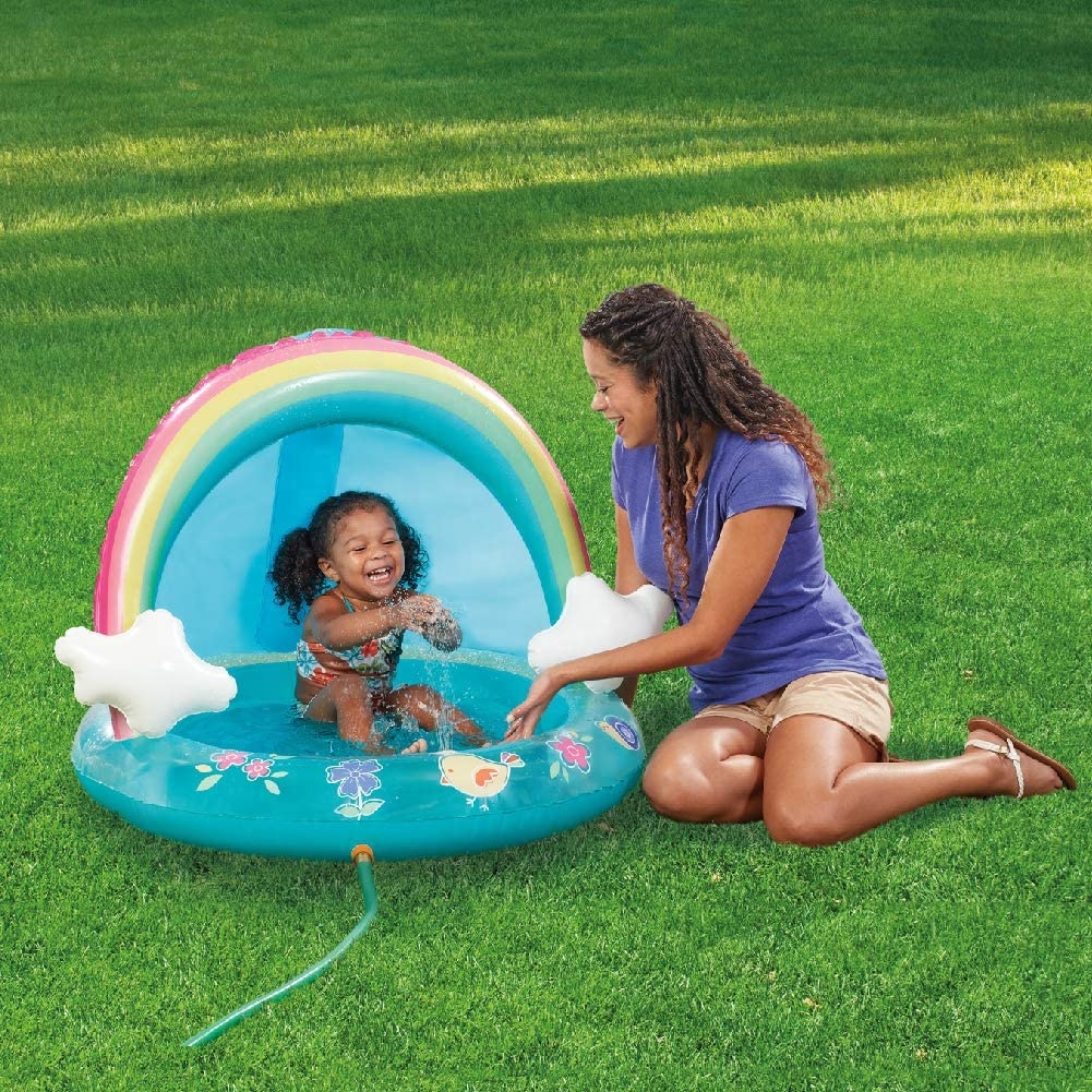 Aufblasbarer Babypool Regenbogen Baby Kleinkinder Spritzpool