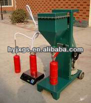 Fire extinguisher refilling machine