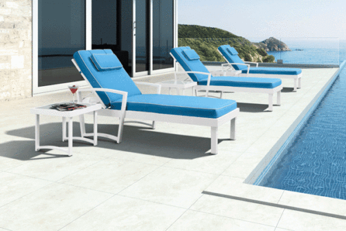 Aluminium Furniture with Cushion Sunbed Chaise Lounger