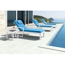Aluminium Furniture with Cushion Sunbed Chaise Lounger