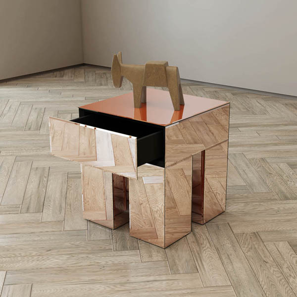 Multifunctional bedside table in the bedroom