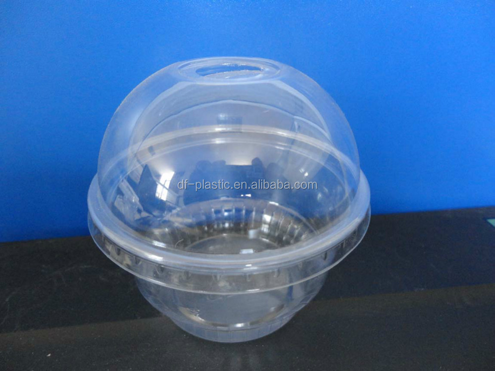 Yogurt per animali domestici in tazza di plastica per gelato da 5 once con coperchi a cupola o coperchi piatti con logo personalizzato stampato