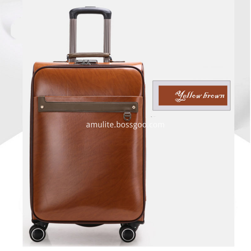 Yellow Brown Pu Luggage