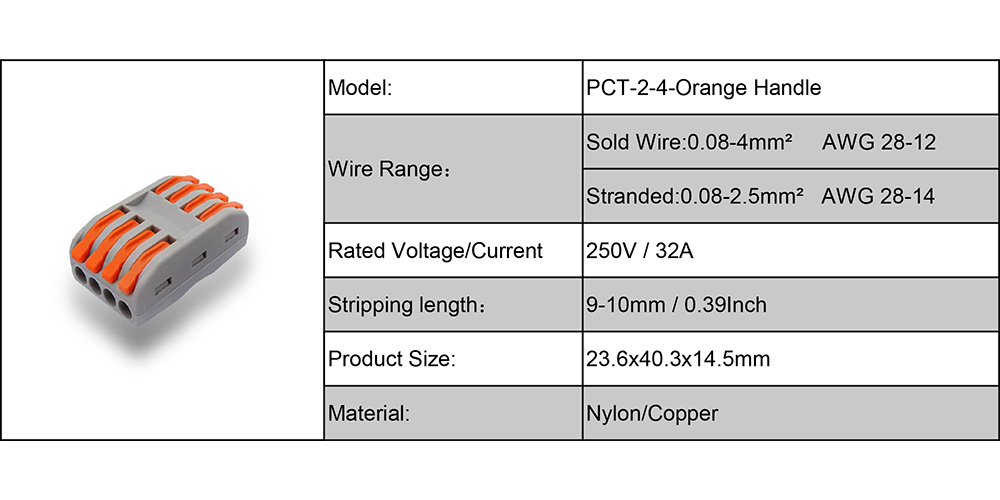 PCT-2-4 orange handle -quick splice terminals