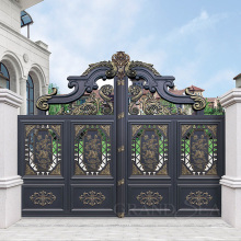 Golden Paint Outdoor Decoration Fence Cast Aluminium Gates Designs Courtyard Gate