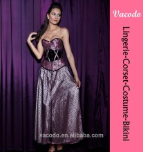 Satin mesh Fuzzy Fabric Royal Pattern Design Steel Hook Corset