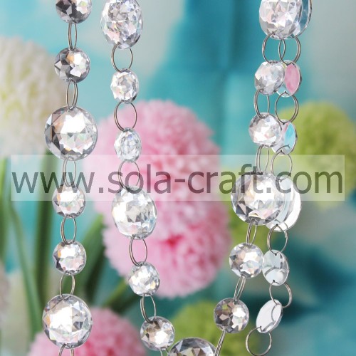 16MM & 25MM Fashion Round Faceted Handmade Christmas Crystal Bead Garland For Doorway Bead Curtain & Party Bead Jewelry