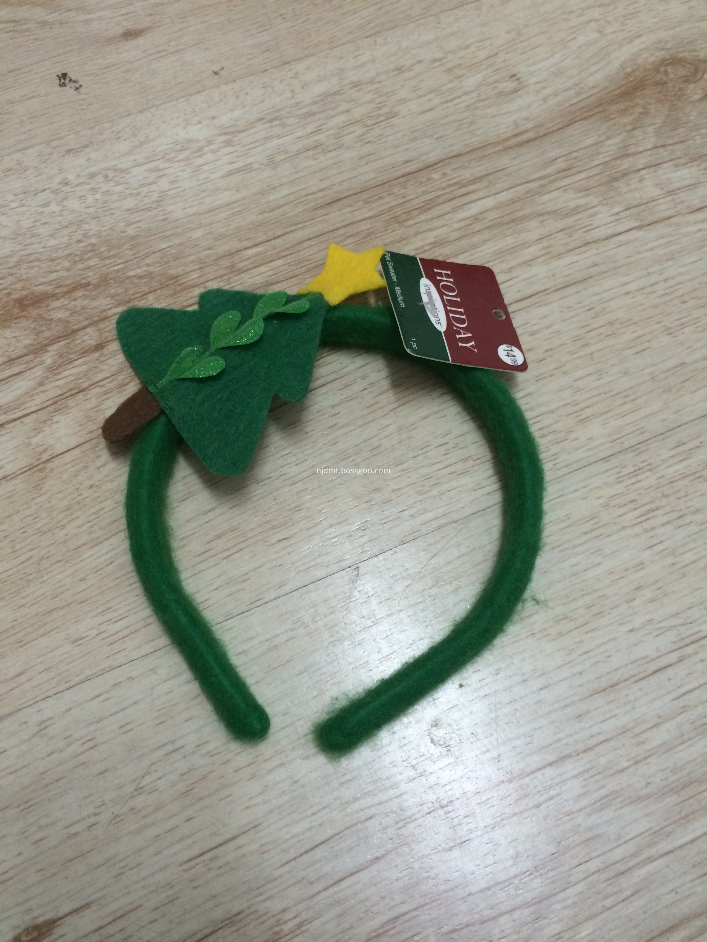 Green Christmas tree head hoop