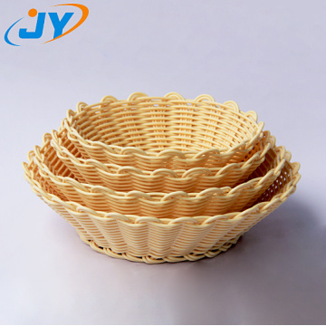 washable polypropylene rattan food round basket