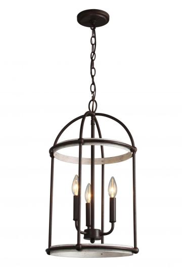 3-Light Steel Lantern Light Chandelier