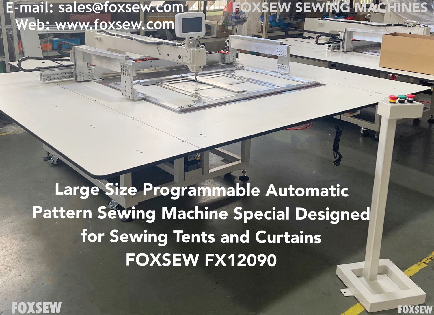 Large Size Programmable Automatic Pattern Sewing Machine Special Designed for Stitching Tents and Curtains FOXSEW FX12090 -6