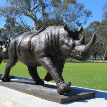 Garden Decoration Large Bronze Life Size Rhino Statue