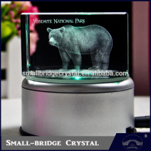 Hot sale Animals Souvenir Gift 3d Laser Crystal Bear