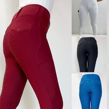 Mujeres de invierno Silicona Montar pantalones ecuestres de piernas