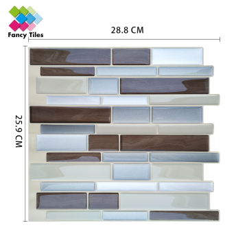 3D vinyl interlocking waterproof wall tile/backsplash